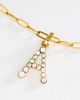 By Anthropologie Bezel Pavé Crystal Initial Charm - 3