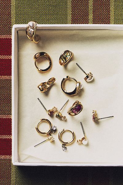 By Anthropologie Birthstone Earrings, Set of 3