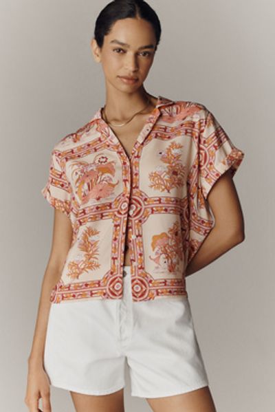 By Anthropologie Brenna Short-Sleeve Buttondown Shirt