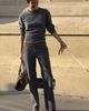 By Anthropologie Brushed Cotton Blend Slim Trousers Pants - 1