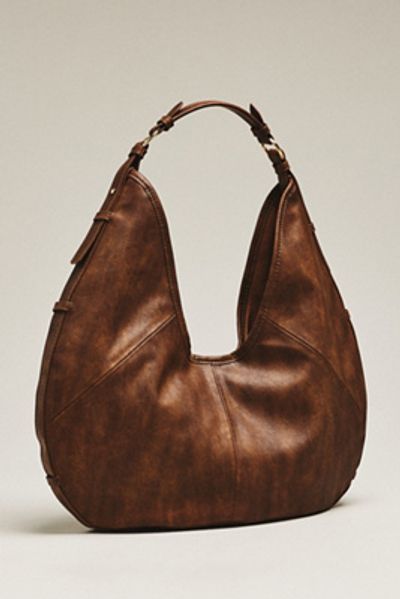 By Anthropologie Burnished Faux Leather Hobo Bag
