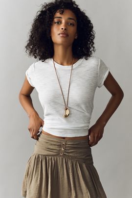 By Anthropologie Button-Waist Mini Skirt