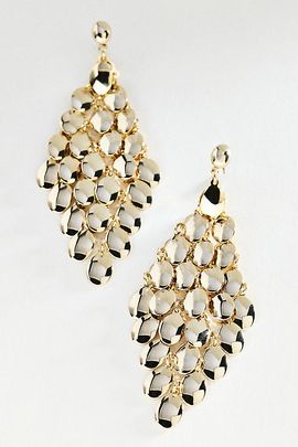By Anthropologie Chainmail Chandelier Earrings
