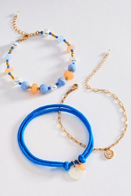 By Anthropologie Charm Anklets, Set of 3
