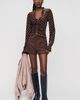 By Anthropologie Checkered Flocked Cardigan Top - 2