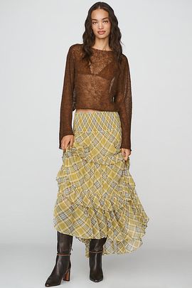 By Anthropologie Chloe Plaid Skirt