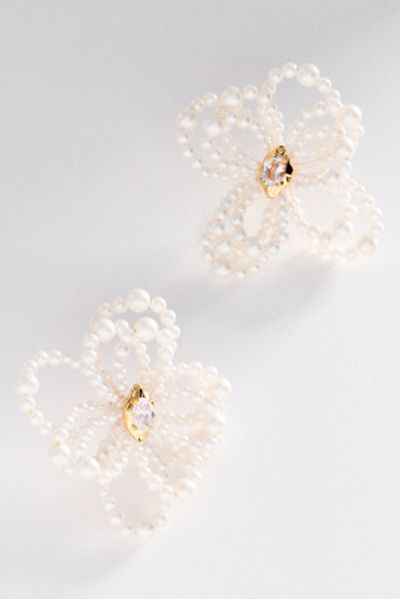 By Anthropologie Chunky Floral Pearl Earrings