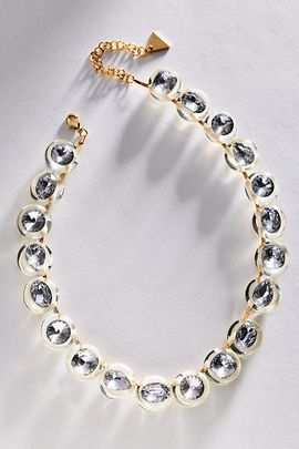 By Anthropologie Chunky Resin Bezel Necklace