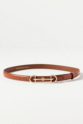 By Anthropologie Classic Horsebit Skinny Belt