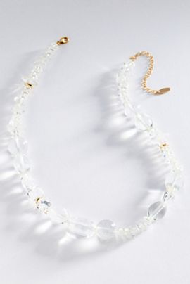 By Anthropologie Clear Beaded Necklace