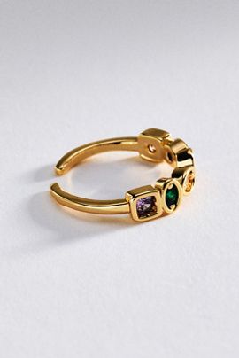 By Anthropologie Colorful Bezel Band Ring
