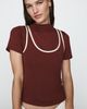 By Anthropologie Contrast Piped Tee - 2