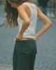 By Anthropologie Corseted 100% Cotton Racer Tank Top - 4