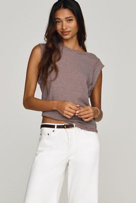 By Anthropologie Cotton Linen Wedge Tee