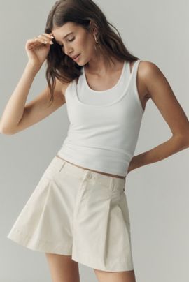 By Anthropologie Cotton Pleated Shorts