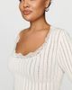 By Anthropologie Cotton Silk Lace Trim Top - 6