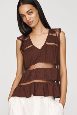 By Anthropologie Cotton Spliced Hem Tee