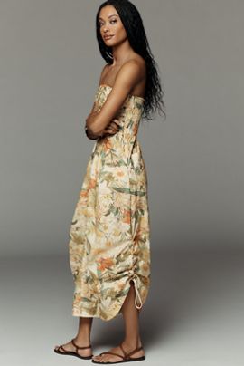By Anthropologie Cotton Strapless Parachute Jumpsuit