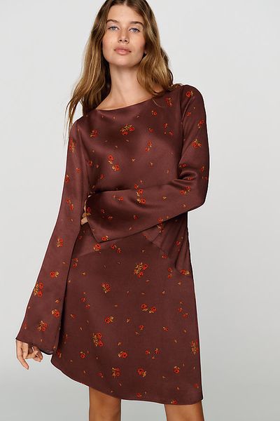 By Anthropologie Cowl Back Mini Dress