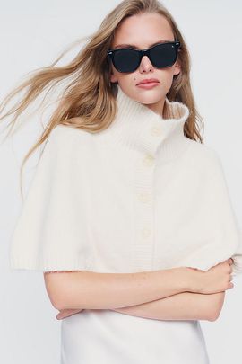 By Anthropologie Cropped Funnel-Neck Poncho