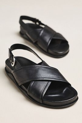 By Anthropologie Cross-Strap Slingback Sandals