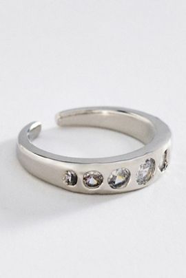 By Anthropologie Crystal Bezel Ring