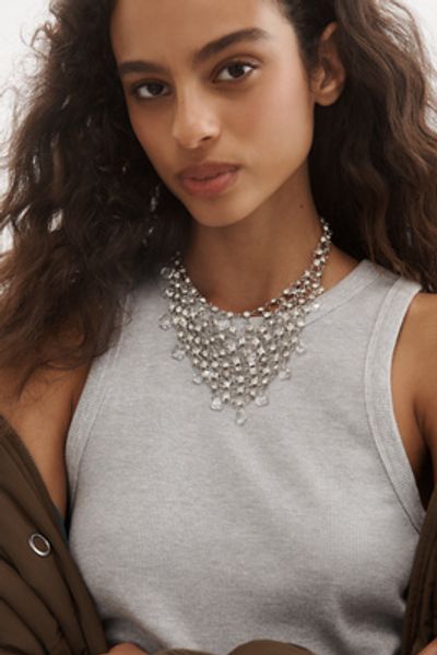 By Anthropologie Crystal Bib Necklace