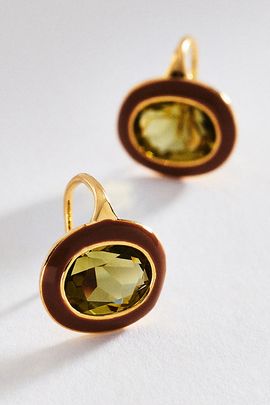 By Anthropologie Crystal Enamel French Hook Earrings