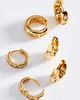 By Anthropologie Crystal Huggie Hoops, Set of 3 - 1