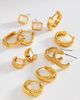 By Anthropologie Crystal Textured Hoop Earrings, Set of 6 - 1