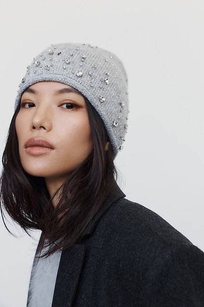 By Anthropologie Cuffless Embellished Beanie