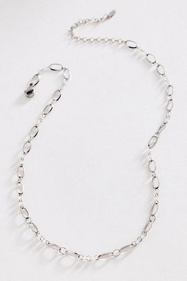 By Anthropologie Delicate Crystal Paperclip Chain Necklace