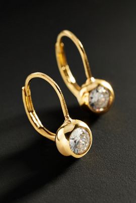 By Anthropologie Demi-Fine Crystal Bezel Earrings
