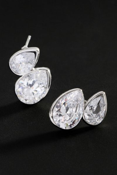 By Anthropologie Demi-Fine Crystal Pear Duet Earrings