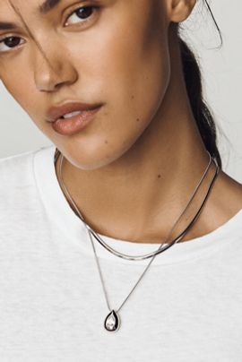 By Anthropologie Demi-Fine Crystal Teardrop Pendant Necklace