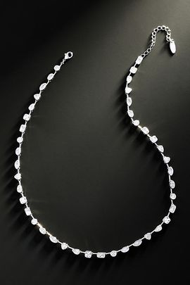 By Anthropologie Demi-Fine Mixed Crystal Tennis Necklace