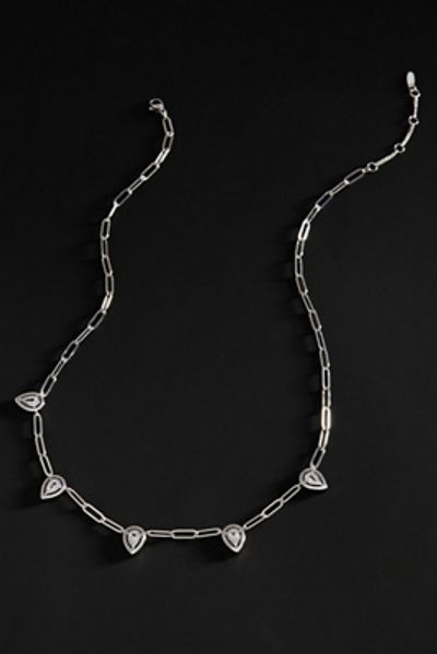 By Anthropologie Demi-Fine Paperclip Crystal Necklace