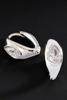 By Anthropologie Demi-Fine Pear Bezel Earrings