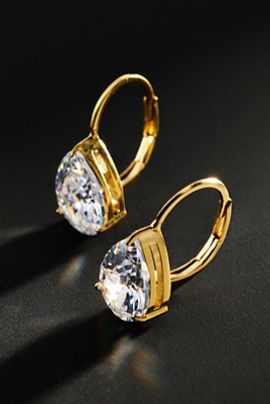By Anthropologie Demi-Fine Pear Crystal Earrings