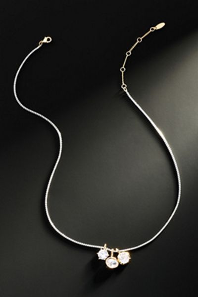 By Anthropologie Demi-Fine Tri-Crystal Necklace
