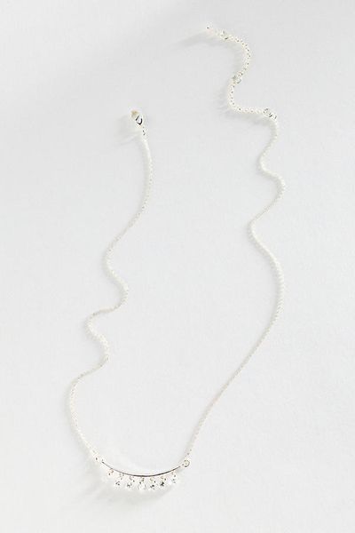 By Anthropologie Demi Fine Curved Bar Crystal Necklace