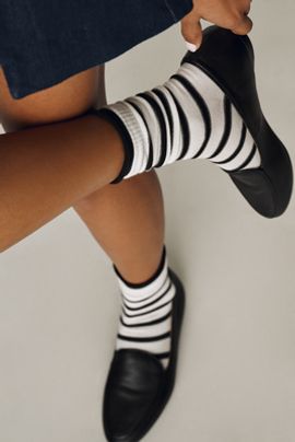 By Anthropologie Double Cuff Stripe Socks