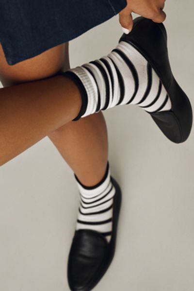 By Anthropologie Double Cuff Stripe Socks
