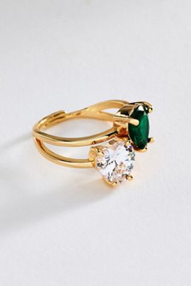 By Anthropologie Double Heart Ring