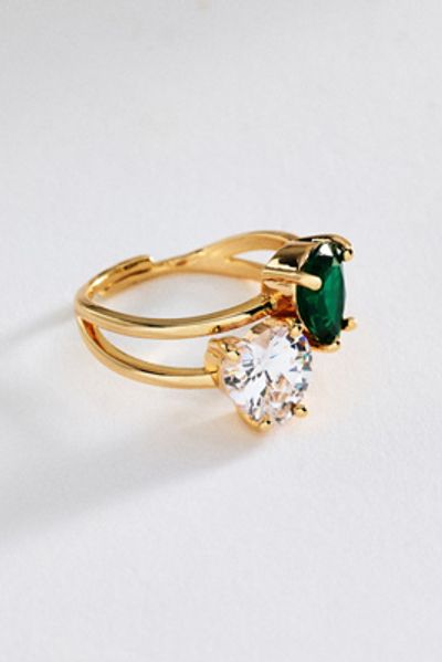By Anthropologie Double Heart Ring