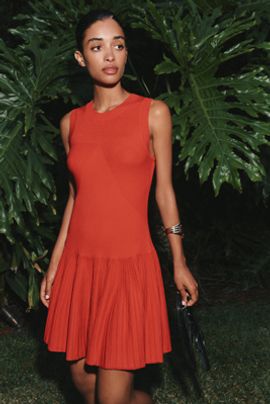 By Anthropologie Drop-Waist Knit Mini Dress