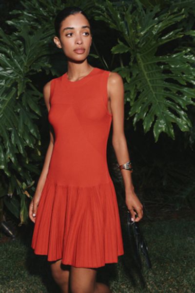By Anthropologie Drop-Waist Knit Mini Dress