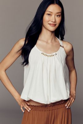 By Anthropologie Embellished Bubble Top