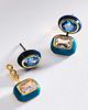 By Anthropologie Enamel Bezel Crystal Earrings - 1