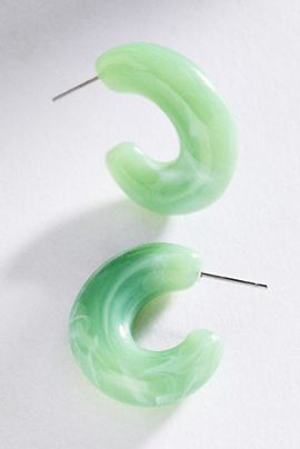 By Anthropologie Encrusted Resin Hoop Earrings